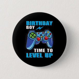 Birthday Boy Time To Level Up Video Game Boys 6 Cm Round Badge