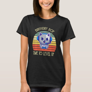 Birthday Boy Time To Level Up Video Game Cute Cat T-Shirt
