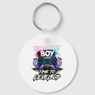 Birthday Boy Time To Level Up Video Game For Boys Key Ring