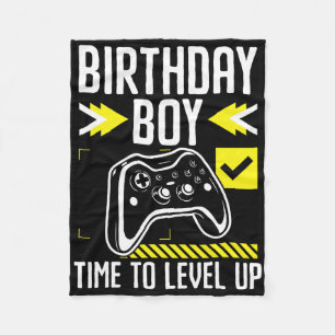 Birthday Boy Time To Level Up Video Game Gift For Fleece Blanket