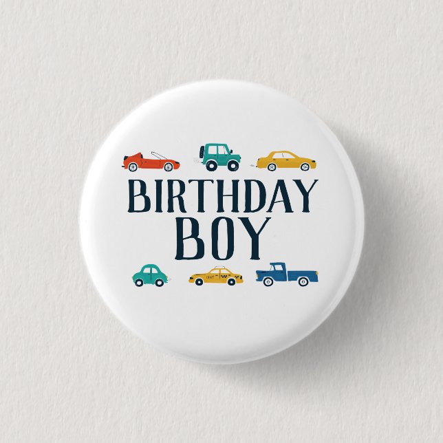 Birthday Boy Transportation Birthday  3 Cm Round Badge (Front)