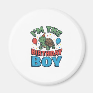 Birthday Boy Turtle Vintage Party Shirt Design_1 Magnet