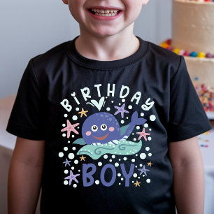 Birthday Boy Under the Sea Whale Starfish T-Shirt