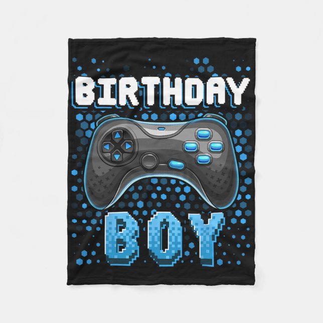 Birthday Boy Video Game Controller Birthday Gamer  Fleece Blanket (Front)