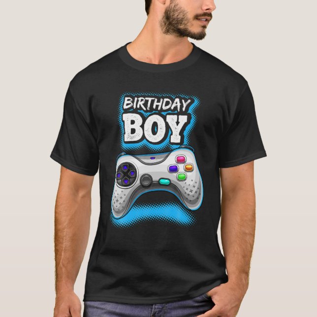 Birthday Boy Video Game Controller Birthday Gamer T-Shirt (Front)