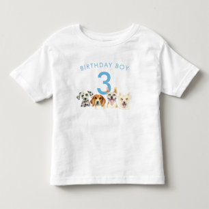 Birthday Boy Watercolor Puppy Dogs Toddler T-Shirt