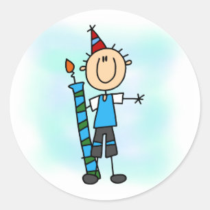 Birthday Boy With Candle T-shirts and Gifts Classic Round Sticker