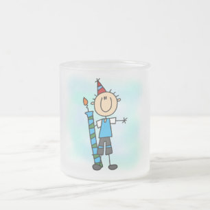 Birthday Boy With Candle T-shirts and Gifts Frosted Glass Coffee Mug