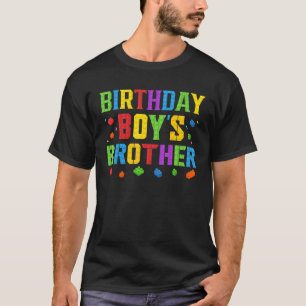 Birthday Boy's Brother Blocks Master Builder Brick T-Shirt