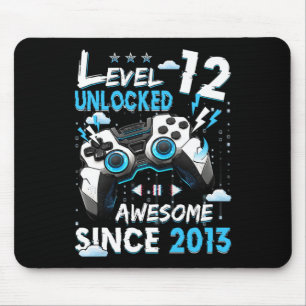 Birthday Boys Level 12 Unlocked 12 Years Old Video Mouse Mat