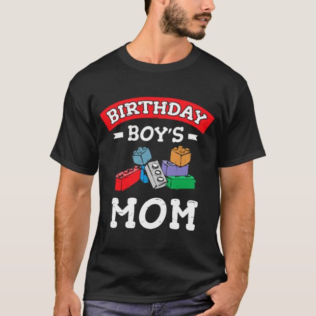 Birthday Boy's Mum Building Blocks  5 T-Shirt (Front)