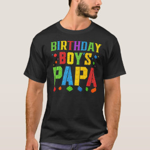 Birthday Boy's Papa Blocks Master Builder Brick Bu T-Shirt
