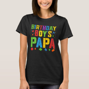 Birthday Boy's Papa Blocks Master Builder Brick Bu T-Shirt