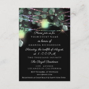 Birthday Bridal Shower Light Jar Black Pink Invitation