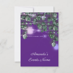 Birthday Bridal Shower Light Jar Purple Blue Invitation
