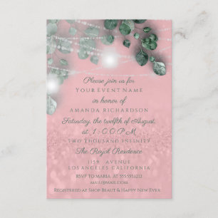 Birthday Bridal Shower Light Jar Rustic Blush Pink Invitation