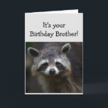 Birthday BROTHER Fun Age Humour Sad Racoon Humour Card<br><div class="desc">Birthday Blahs for your BROTHER Fun Age You're trash to me  Humourous depressed Racoon Animal art</div>