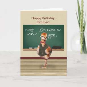 Birthday, Brother, Funny Baby Bird, Customisable Card
