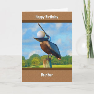 Birthday, Brother, Golf Card