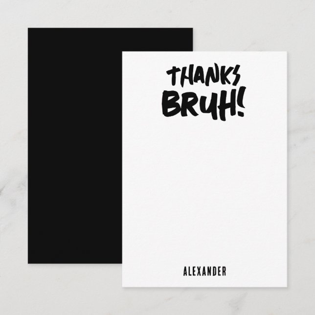 Birthday Bruh Boy's Teenager Teen Boy Thank You (Front/Back)