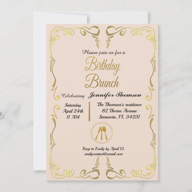Birthday brunch invitation (Front)