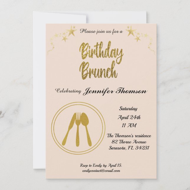 Birthday brunch invitation (Front)