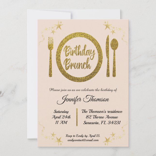 Birthday brunch invitation (Front)