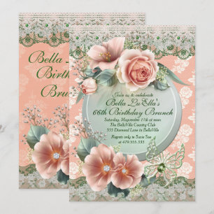 Birthday Brunch Mothers Day Luncheon Invitations
