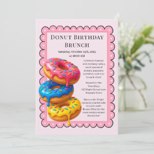Birthday Brunch Party   Pancakes & Donuts  Invitation
