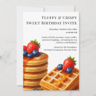 Birthday Brunch Party   Pancakes & waffles  Invitation