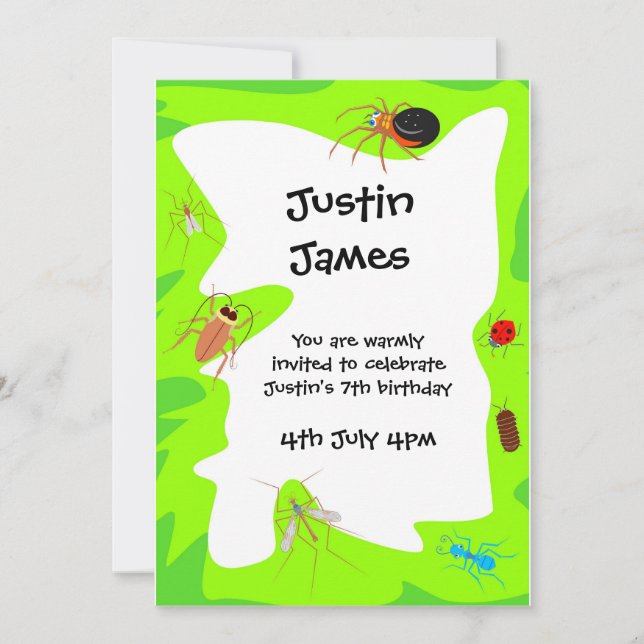 Birthday Bugs Party Invitation (Front)