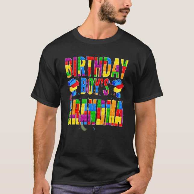 Birthday Builder Building Block Grandma Of Birthda T-Shirt (Front)