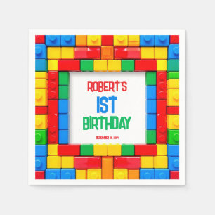 Birthday Building Blocks Party Napkins