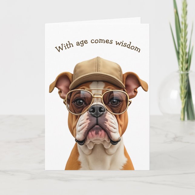 Birthday Bulldog Humour Card (Front)