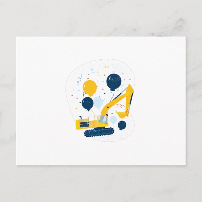 Birthday Bulldozer Postcard (Front)