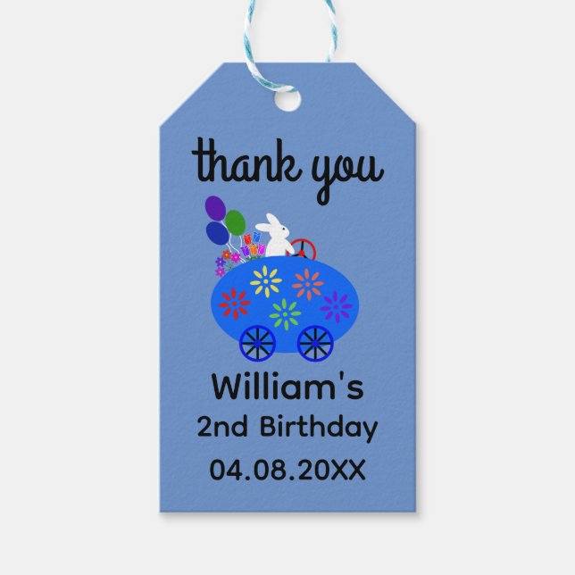 Birthday Bunny Egg Car #2 Gift Tag (Front)