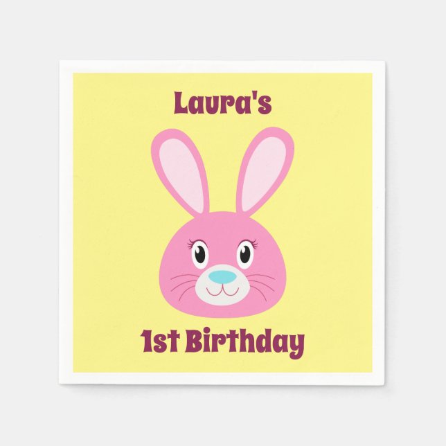 Birthday Bunny Napkin (Front)