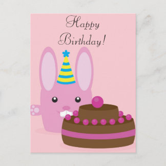 Birthday bunny postcard
