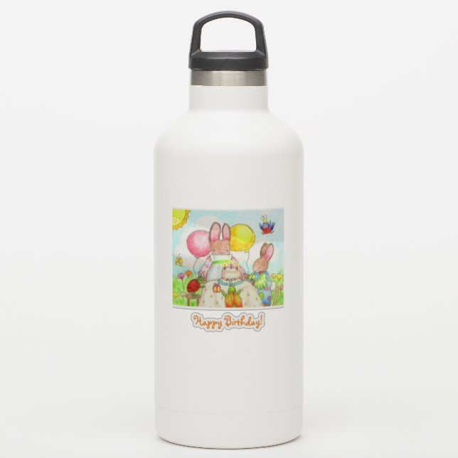 Birthday Bunny sticker (Waterbottle)