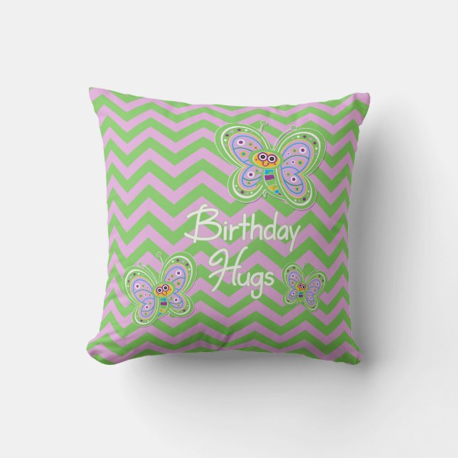 Birthday Butterfly Hugs Cushion (Front)