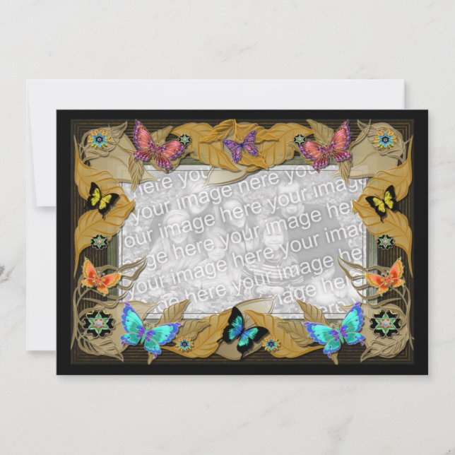 Birthday Butterfly Photo Template Invitation (Front)