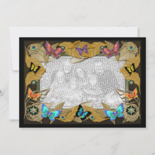 Birthday Butterfly Photo Template Invitation