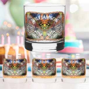 Birthday Butterfly Whiskey Glass