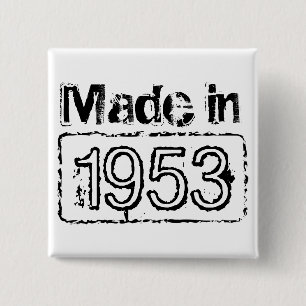 Birthday button with custom stamped birth year