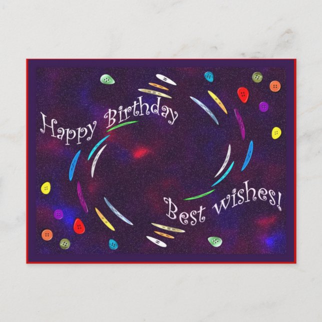 Birthday Buttons! Postcard (Front)
