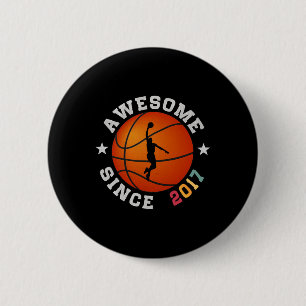 Birthday Bysketbyll Player Awesome Since 6 Cm Round Badge