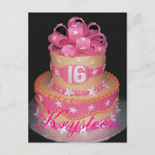 Birthday Cake 16th Postcard