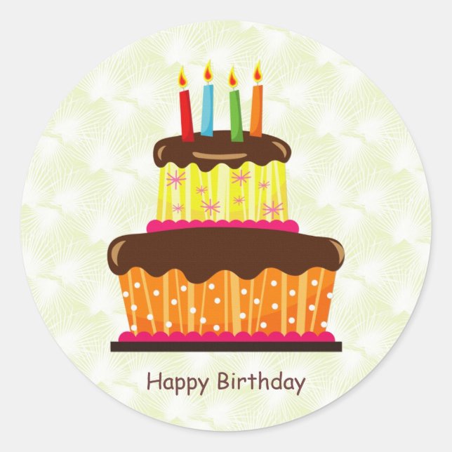 Birthday cake and candles Sticker (Front)