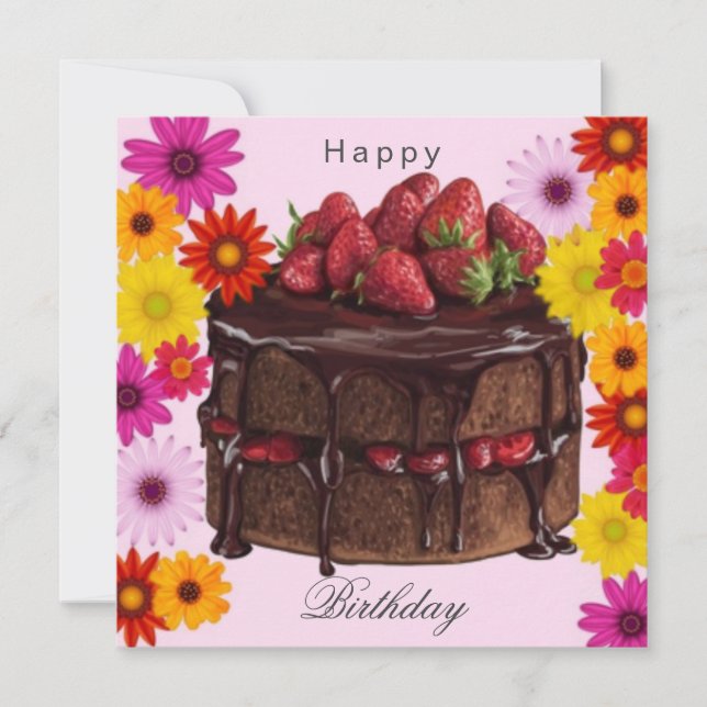 Birthday cake and flowers (Front)