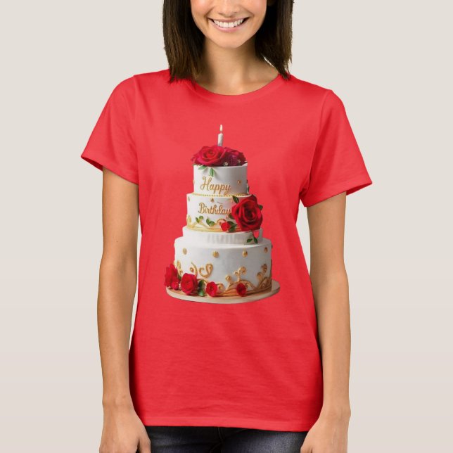 Birthday Cake Art designs T-shirts (Front)
